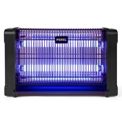 Image de Perel tue insectes électrique, lampe UV anti insectes, bleue moustique mouches guêpes, destructeur d&#039;insectes, appareil mouche intérieur et extérieur, 2800V, 80m², noir