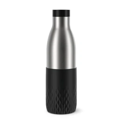 Image de Tefal Gourde 0,7 L, Acier inoxydable 18/10, Hermétique, Manchon silicone, Ergonomique, Maintient boissons chaudes 12h et froides 24h, Compatible lave vaisselle, Bludrop Sleeve noir N3111110