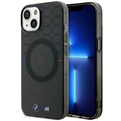 Afbeelding van BMW IML Printed Pattern Back Case (MagSafe Compatible) Geschikt voor Apple iPhone 13 (6.1&quot;) Grijs
