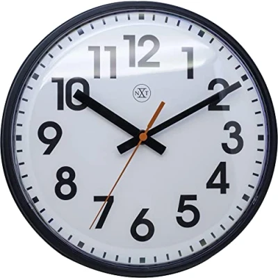 Afbeelding van Nextime Nx 7308Zw Wandklok Nxt Diam. 26Cm Kunststof Zwart, Witte Wijzerplaat
