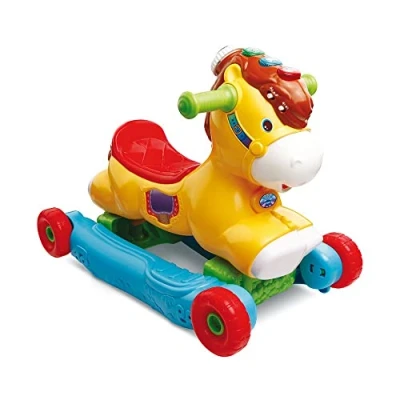 Afbeelding van VTech P&#039;tit Galop, Mon Pony Basculo, schaalbare babydrager, interactief hobbelpaard, activiteiten en ontwikkelingsspeelgoed, muzikaal ontwaken, cadeau voor baby&#039;s vanaf 1 jaar inhoud in het Frans