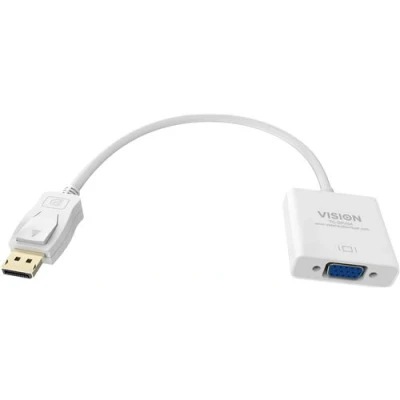 Image de Vision tc dpvga displayport vga blanc adaptateur et connecteur de câbles