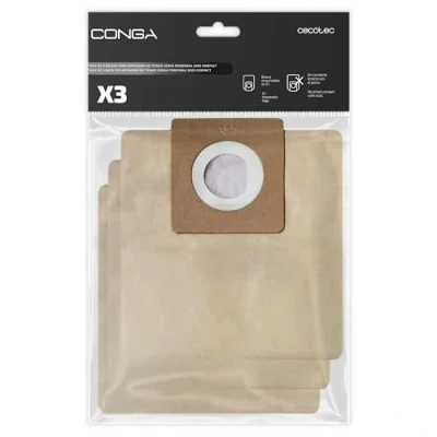 Afbeelding van Cecotec 3 x stofzuigerzakken voor Conga Powerbag 2000 Compact, inclusief zakken, compatibel met Compact