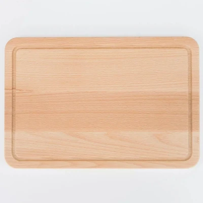 Afbeelding van HOCHO Snijplank Beukenhout 300x200x15mm Met Sapgeul &amp; Olie Afwerking Serie Grove