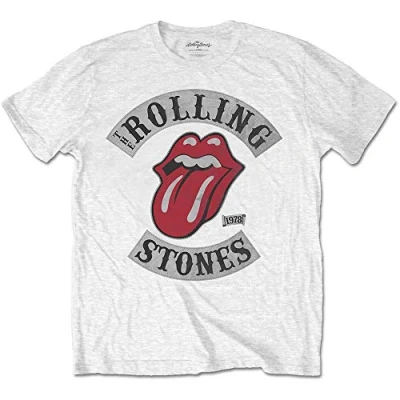 Afbeelding van The Rolling Stones Tour 1978 Heren T shirt L Wit