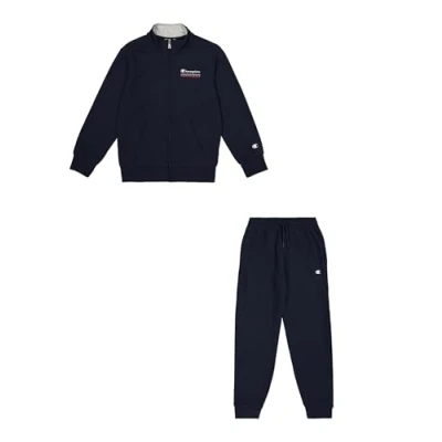 Image de Champion Survêtement zippé Legacy Graphic pour garçon, Bleu (BS501), 11 12 ans