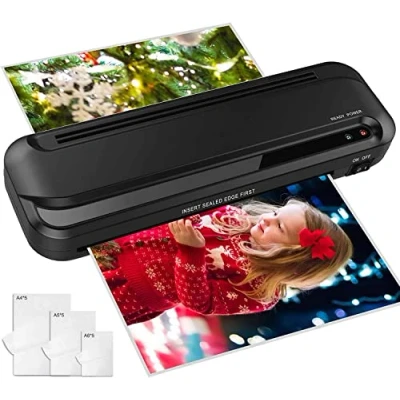 Afbeelding van TOPERSun lamineermachine A4 A5 A6 lamineermachines 220 mm/min laminator warm lamineren korte opwarmtijd ABS functie geluidsarm incl. 15 lamineerfolies geschikt voor kantoor thuis en school