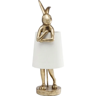 Afbeelding van Kare Design Tafellamp Animal Rabbit goud/wit small H 50 cm