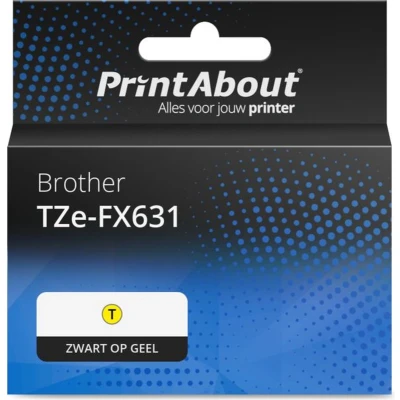 Afbeelding van Huismerk Brother TZe FX631 Tape Zwart op geel (12 mm)