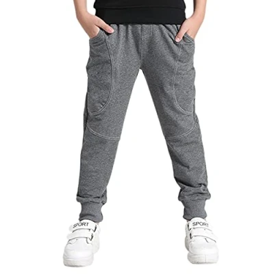 Afbeelding van YoungSoul Joggingbroek voor jongens, lange sportbroek, grijs.