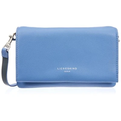 Afbeelding van LIEBESKIND BERLIN Leren Schoudertas Koppeling Elouise Clutch Crossbody Cornflower Lichtblauw