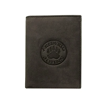 Afbeelding van Frederic Johns® Grand Classic portefeuille voor heren in leer RFID Speciale kaarten grijs (Vintage zwart)