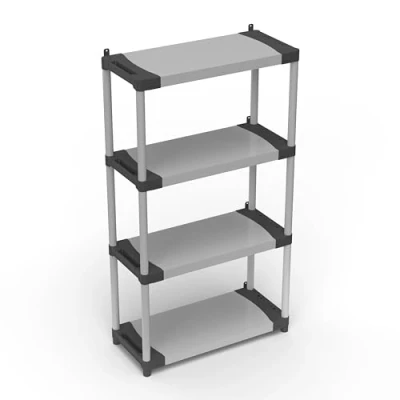 Afbeelding van Adventa: Plank van pvc hars en PP, 4 planken, eenvoudig te monteren, modulair systeem, duurzaam, geschikt voor binnen buitenomgevingen, 80 x 40 165 cm