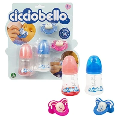 Afbeelding van Cicciobello Accessoireset met 2 fopspenen en twee flessen voor het kleine meisje dat haar pop wil zorgen, meisjes vanaf 3 jaar, waardevolle spellen, meerkleurig CCB80000