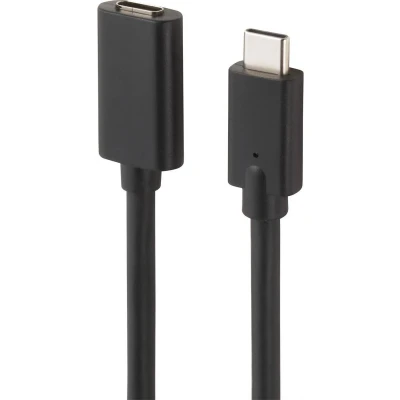 Afbeelding van Renkforce USB kabel 3.2 Gen2 (USB 3.1 Gen2) C stekker, bus 2.00 m Zwart PVC mantel RF 4755222