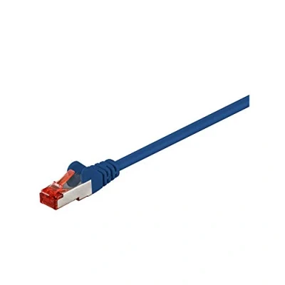 Image de goobay Cordon de raccordement RJ 45 (M) pour 25 cm SFTP, PiMF CAT 6 sans halogène, moulé, crochet noir