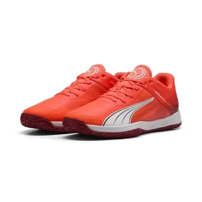 Image de PUMA Accelerate Turbo Handball Chaussures Unisex, Chaussures, Glowing Rouge/Blanc/Dark Crimson, 40.5