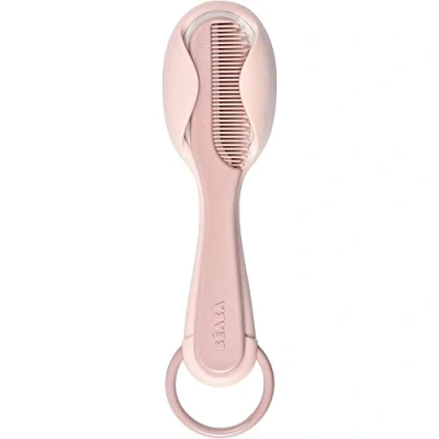 Image de BÉABA, peigne + brosse à cheveux, bébé/enfant, Système de rangement du intégré au dos la brosse, Old Pink