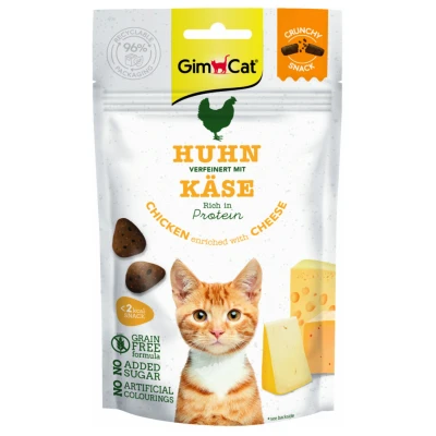Afbeelding van Gimcat Crunchy Snack 50 g Kattensnack Kip&amp;Kaas