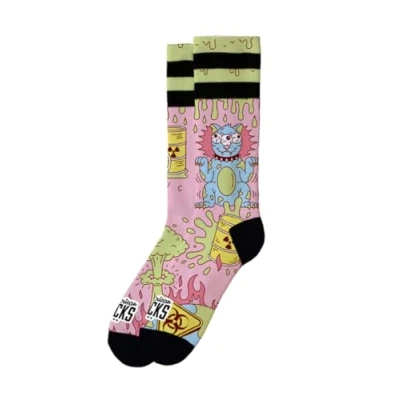 Afbeelding van American Socks Halfhoge sokken met radioactieve print, vochtafvoerende technologie, ontworpen voor actie en comfort, Radioactief