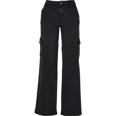 Afbeelding van Urban Classics HIGH Waist Flared Jeans, Dames, Maat: 32, Black washed