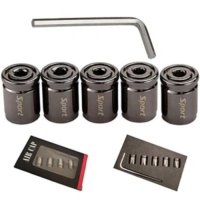 Afbeelding van LCOUACEO 5 stuks autoventieldop, diefstalbeveiliging, ventieldoppen voor auto, met afdichting, universele reserveventieldop, auto&#039;s, SUV&#039;s, vrachtwagens, motorfietsen