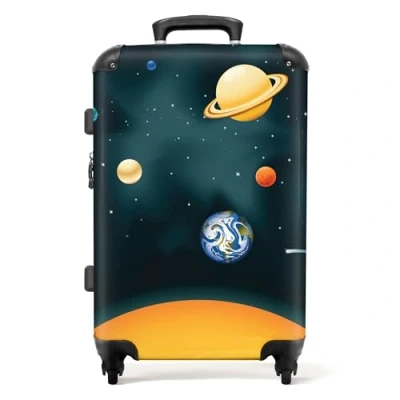 Afbeelding van NoBoringSuitcases.com® Koffer kinderen jongens Ruimte kinderkoffer 20 kg bagage
