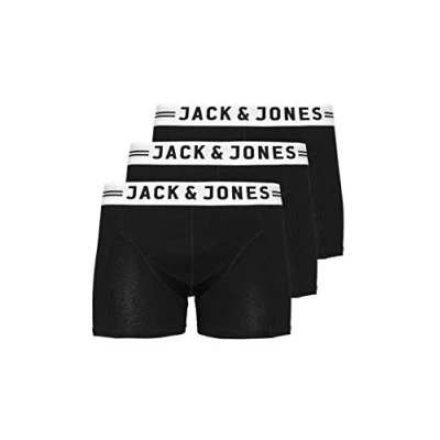 Afbeelding van JACK &amp; JONES Sense Trunks Set van 3 boxershorts voor heren (3 stuks), zwart.