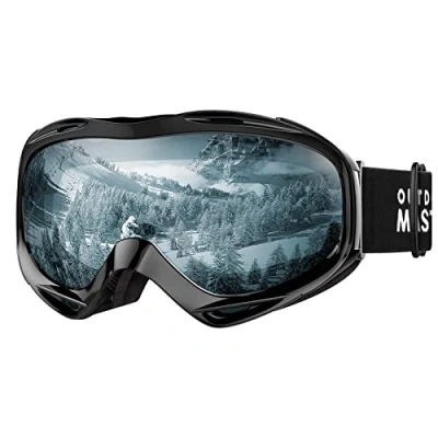 Afbeelding van OutdoorMaster OTG skibril, uniseks, anti condens, voor snowboard, 100% uv bescherming, sneeuwbril heren, dames, jongens en meisjes, blauw, VLT 80%