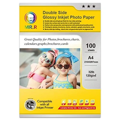 Afbeelding van MR.R Inkjet fotopapier, glanzend, dubbelzijdig, 120 g/m², A4, 100 vellen