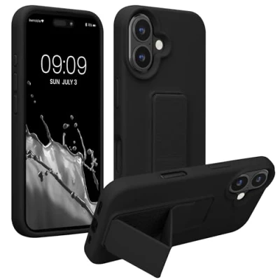 Afbeelding van kwmobile back cover voor smartphone geschikt Apple iPhone 16 1x beschermhoesje van kunststof In zwart