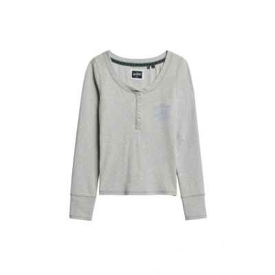 Afbeelding van Superdry Athletic Longsleeve, Dames, Maat: 42, Ice grey marl