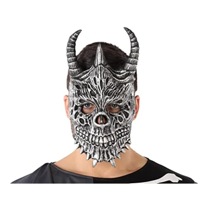 Image de Masque Halloween Démon Squelette Gris (20 X 33 cm)
