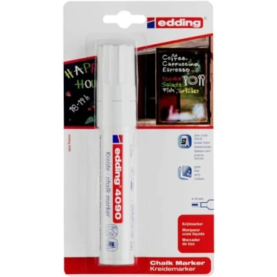 Afbeelding van Viltstift edding 4090 window schuin 4 15mm wit bister à 1 stuk