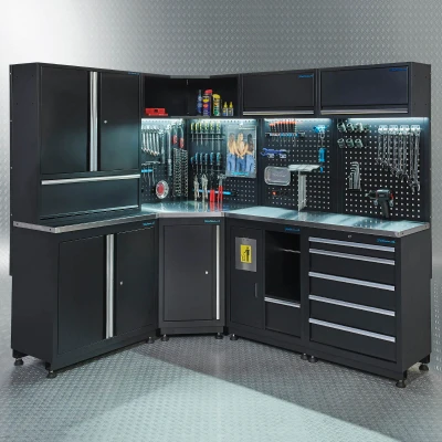 Afbeelding van Werkplaatsinrichting PREMIUM met RVS werkblad 410 cm breed