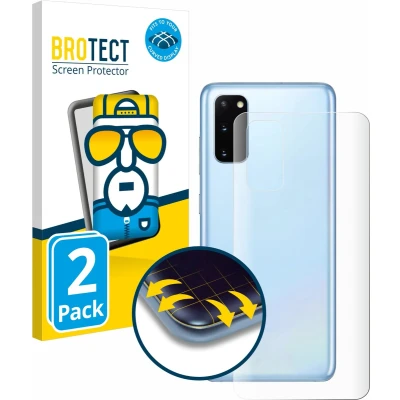 Afbeelding van BROTECT Screenprotector voor Samsung Galaxy S20 (Achterkant) Folie Beschermfolie transparant volledig dekking (2 Stuks)