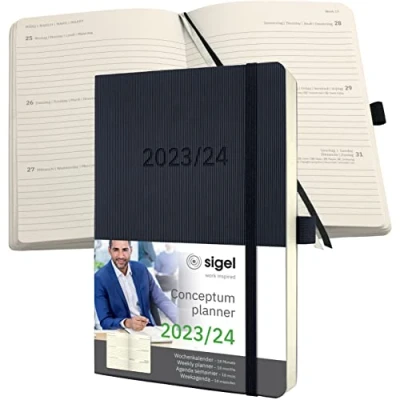 Afbeelding van Weekagenda Conceptum A5 23/24 18maands (NL/FR/EN/DU) zwart Softcover