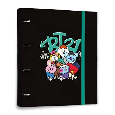 Afbeelding van Grupo Erik Ringband A4 met 4 ringen BT21 Street Mood Harde map ringen, formaat 27 x 32 cm Schoolbenodigdheden, organizer, kantoorbenodigdheden