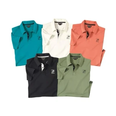 Afbeelding van Atlas for Men Set van 5 polo’s Pacific Island Heren Verkrijgbaar in grote maten XL