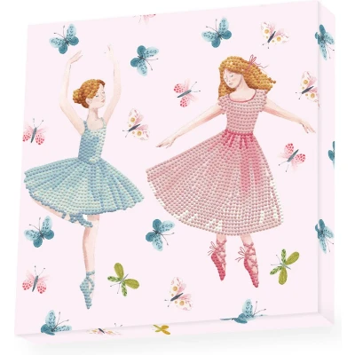 Afbeelding van Knutselpakket met Ronde Steentjes, DOTZ voor Volwassenen, Hobbypakket Kinderen Vanaf 8 Jaar DBX.047 BOX Diamond Dotting kit 28x28cm Ballet Babes