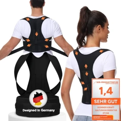 Afbeelding van DONNER KRAFT houdingscorrector voor mannen en vrouwen: rughoudingscorrector riem vrouwen verstelbare ademende houdingstrainer + e book gids