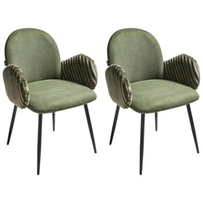 Afbeelding van AMITY Eetkamerstoel set van 2 Groen Polyester