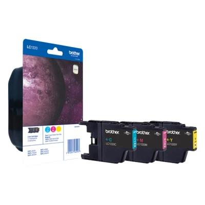 Image de Brother LC1220RBWBP Jaune, cyan, magenta original blister cartouche d&#039;encre pour DCP J525, J725, J925, MFC J430, J625, J825; MyMio J825