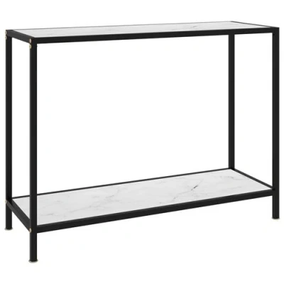 Afbeelding van Wandtafel 100x35x75 cm gehard glas wit