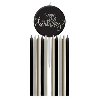 Afbeelding van Folat Crème noir kaarsen set 11 stuks 9,5 cm