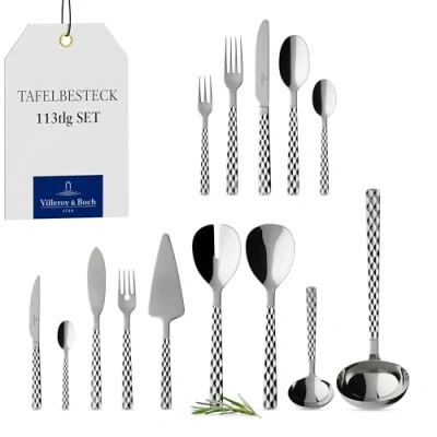 Afbeelding van Villeroy &amp; Boch Boston Tafelbestek voor maximaal 12 personen, 113 stuks, roestvrij staal