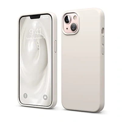 Afbeelding van elago Liquid siliconen hoes, compatibel met iPhone 13 (6,1 inch), premium siliconen, rondom bescherming, 3 laags, schokbestendig, microvezelvoering