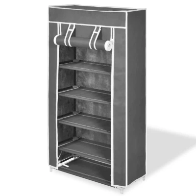 Afbeelding van Schoenenkast met hoes 58x28x106 stof zwart