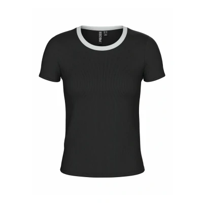 Afbeelding van Pieces T shirt Pcmay Ss Tee Jrs Noos Bc 17154483 Black/white Contrast Dames Maat S