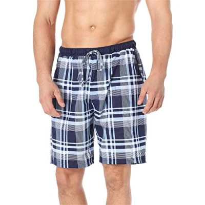 Afbeelding van Timone TI TI30 114 PP Heren Pajamabroek kort Pyjamashorts met zakken elastische tailleband koord 100% Katoen Geruit 4 (9555408) L